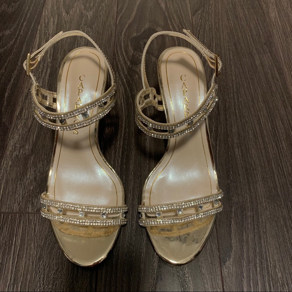 Caparros Happy Gold Metallic Heels